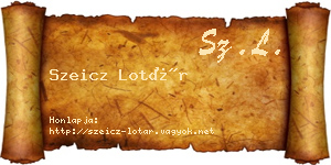 Szeicz Lotár névjegykártya